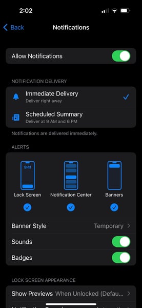 push notifications ios