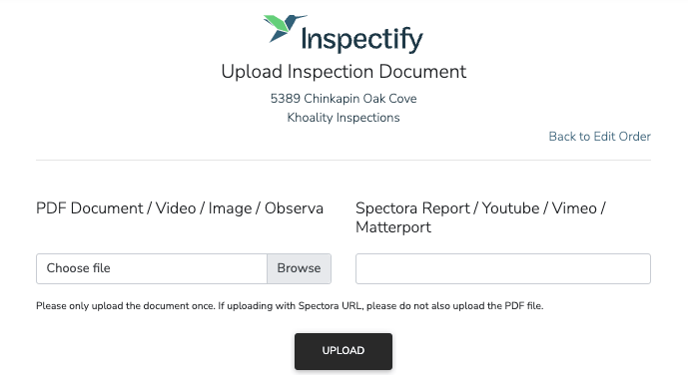 upload inspection document