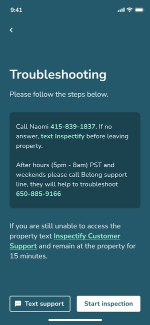 access info troubleshooting