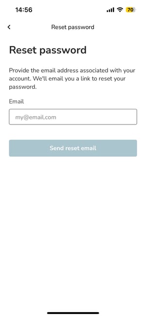 app reset password